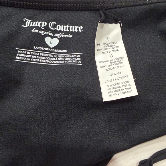 Juicy Couture Black Rhinestone Cherry 3-Piece Bikini Set Size L NWT - Picture 6 of 12